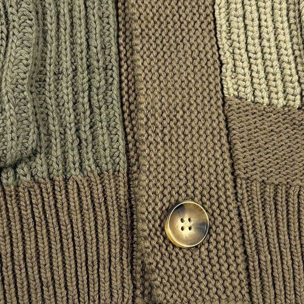 Lucky Brand patchwork cotton/linen blend Cardigan Sweater 2XL Grandpa chic - Picture 4 of 9